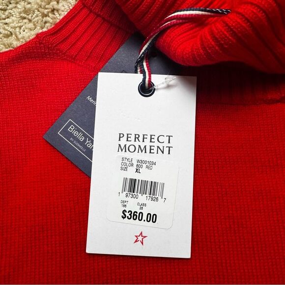 Perfect Moment Apres Ski Sweater XL Merino Wool Base Layer Red White XL NWT - Picture 6 of 9